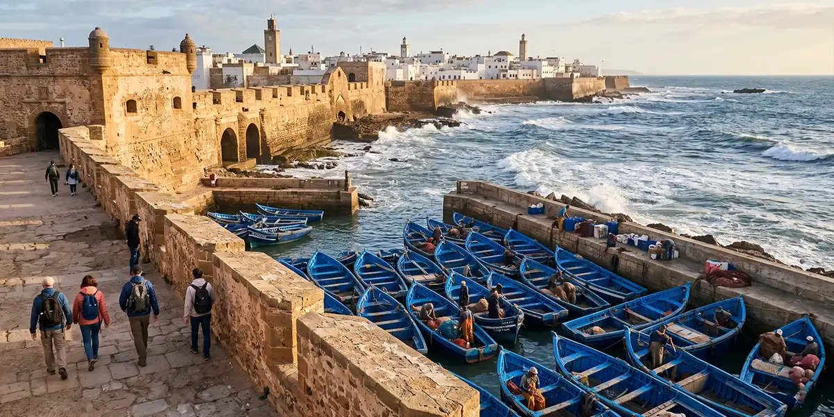 Atlantic coastal experiences in Essaouira with historic ramparts, fishing boats and ocean views