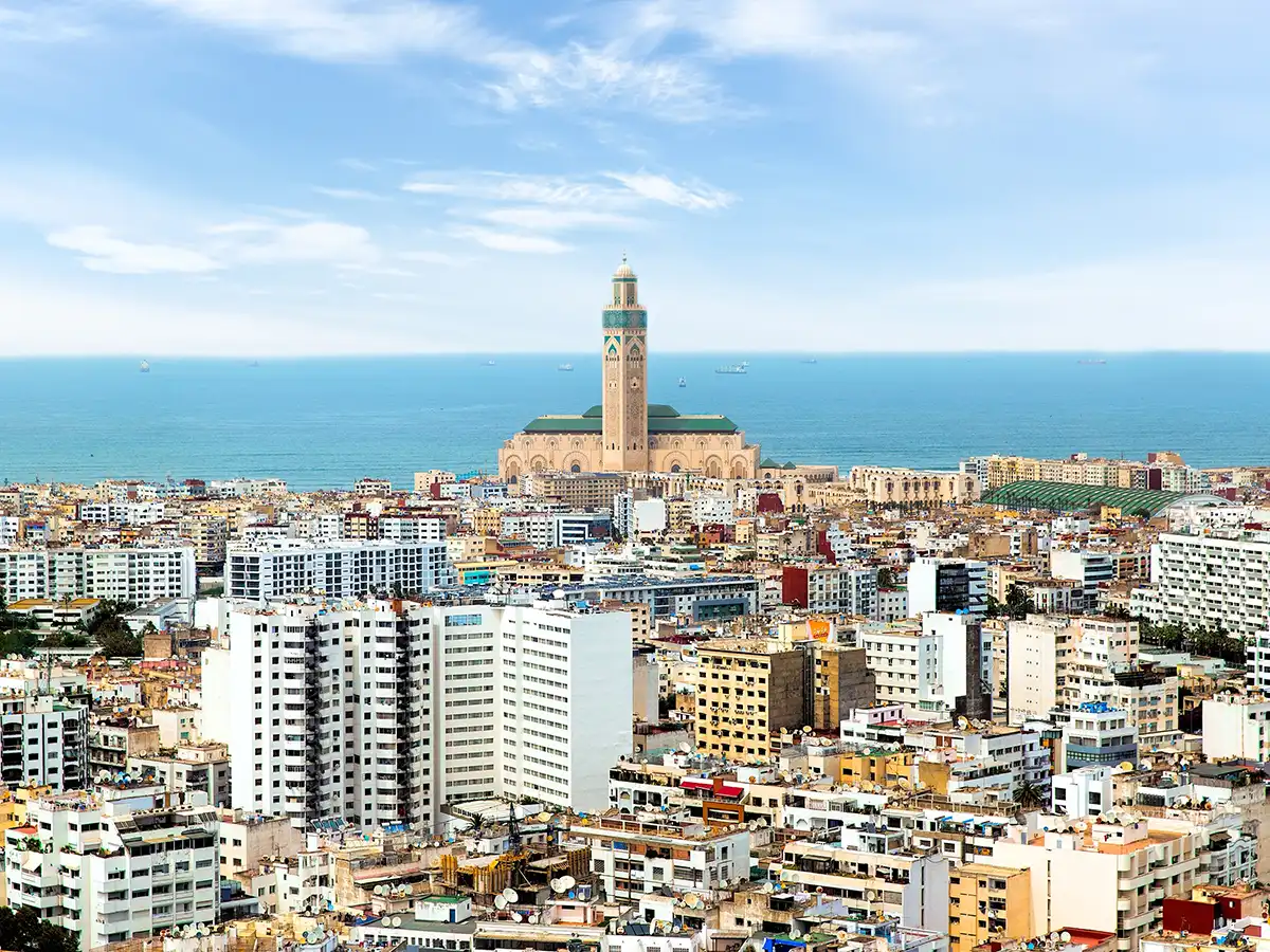Casablanca Hassan II Mosque on the Atlantic coast in Morocco