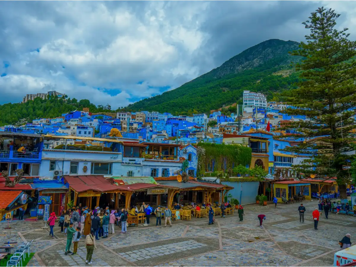 Chefchaouen Rif Mountains city view Morocco