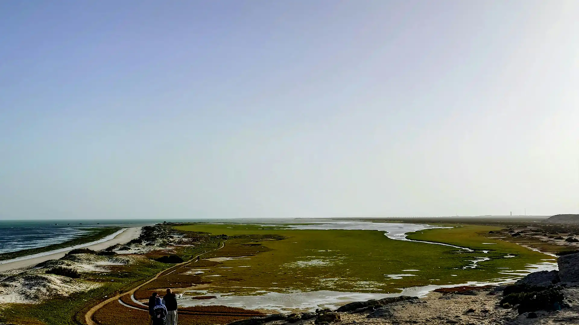 Dakhla Morocco Oued Eddahab lagoon ocean view and desert landscape