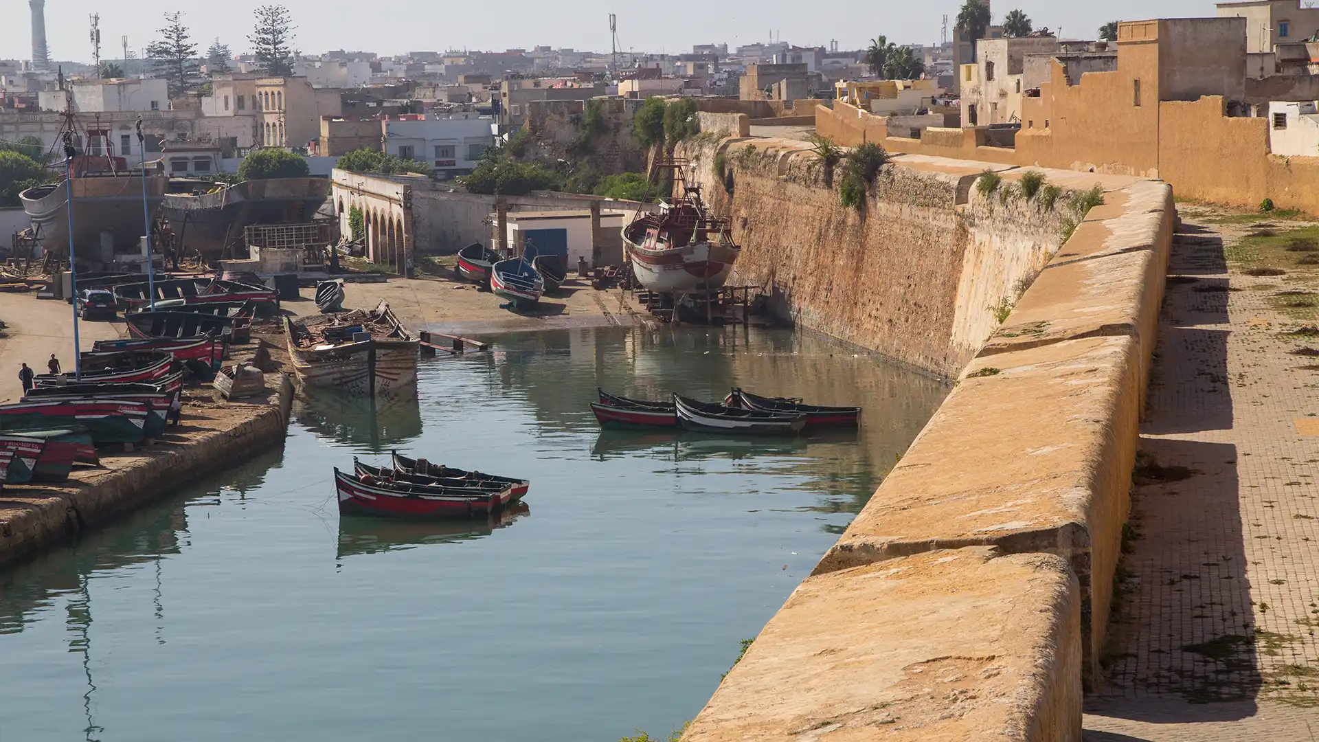 El Jadida Morocco Portuguese city coastal walls and Atlantic ocean