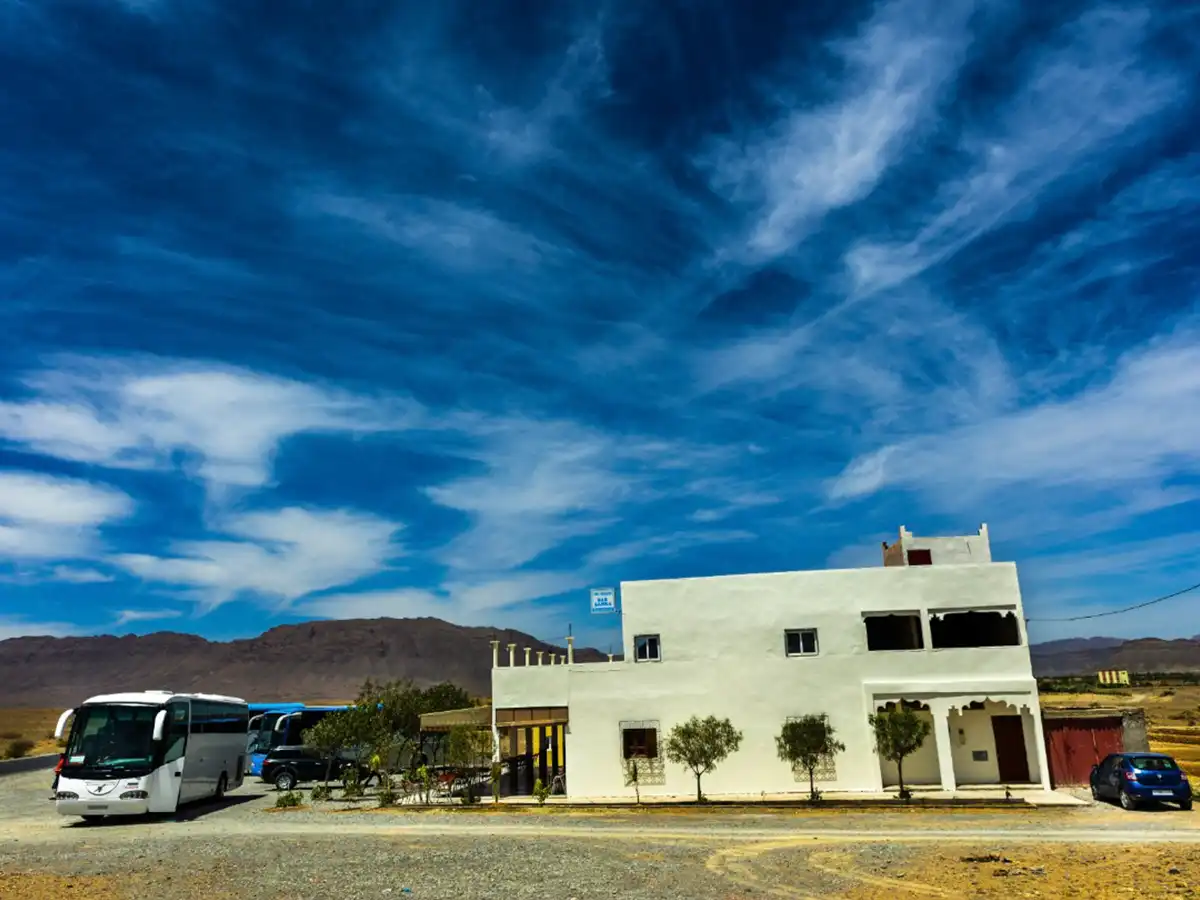 Desert roadside house in Errachidia Morocco Ziz Valley region