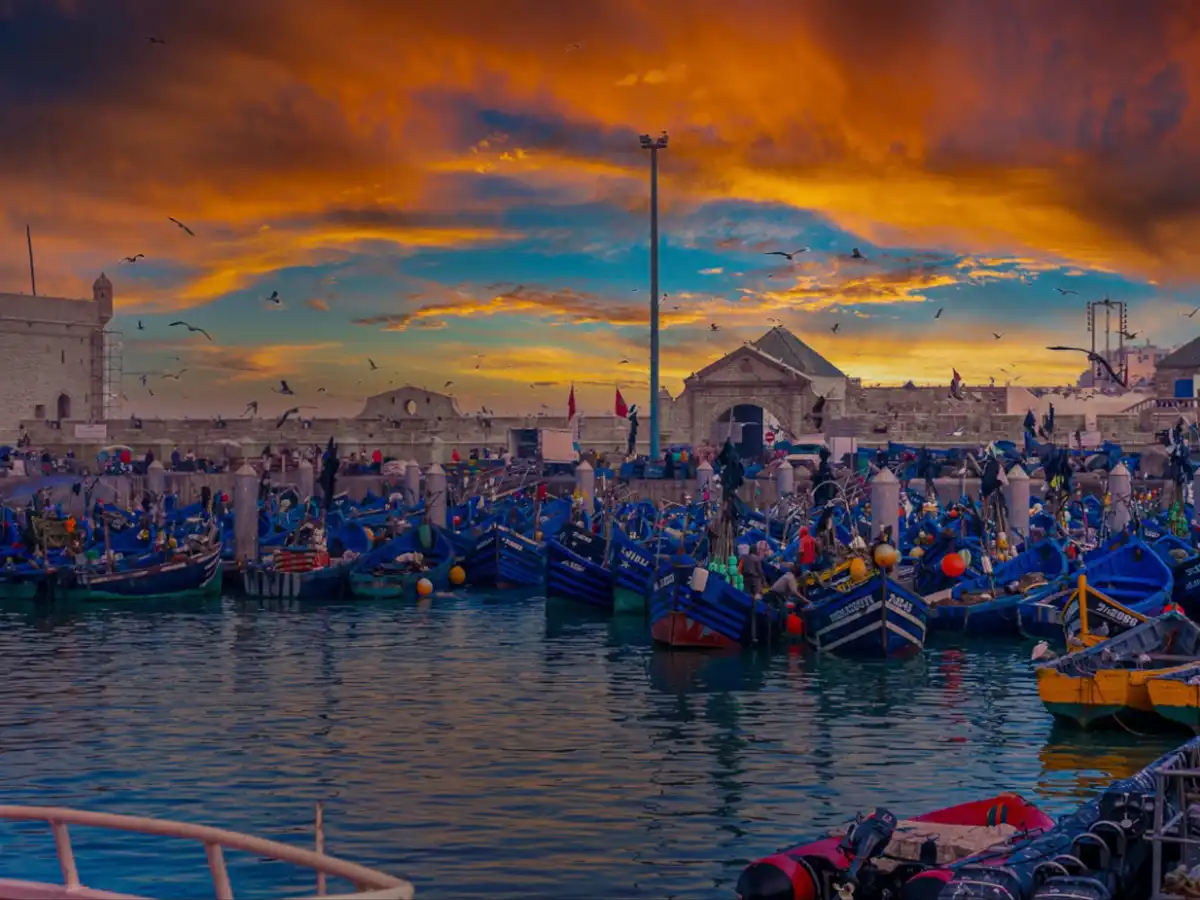 Essaouira ramparts overlooking the Atlantic Ocean Morocco