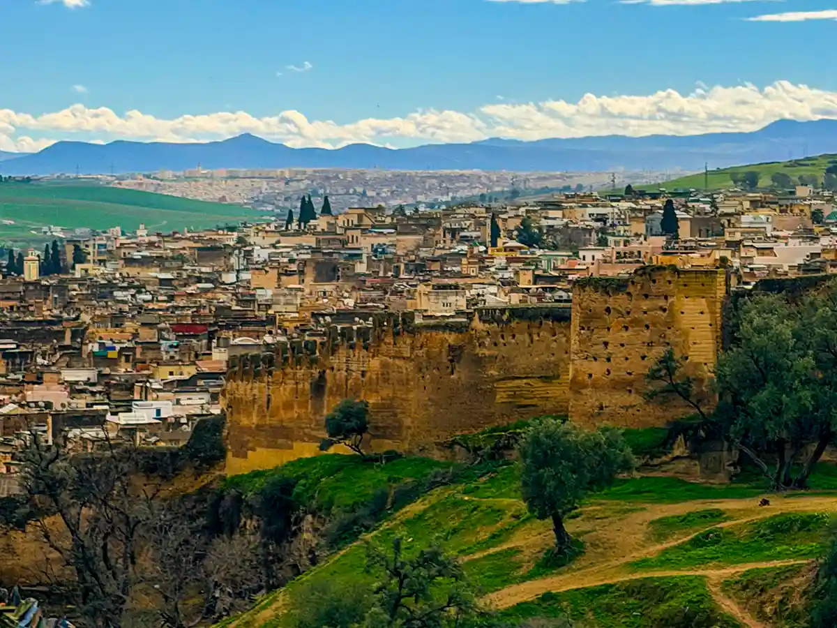 Fez medina aerial view Morocco old city maze