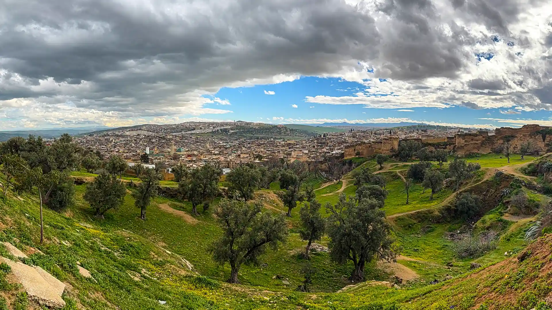 Fez Morocco medina aerial view old city