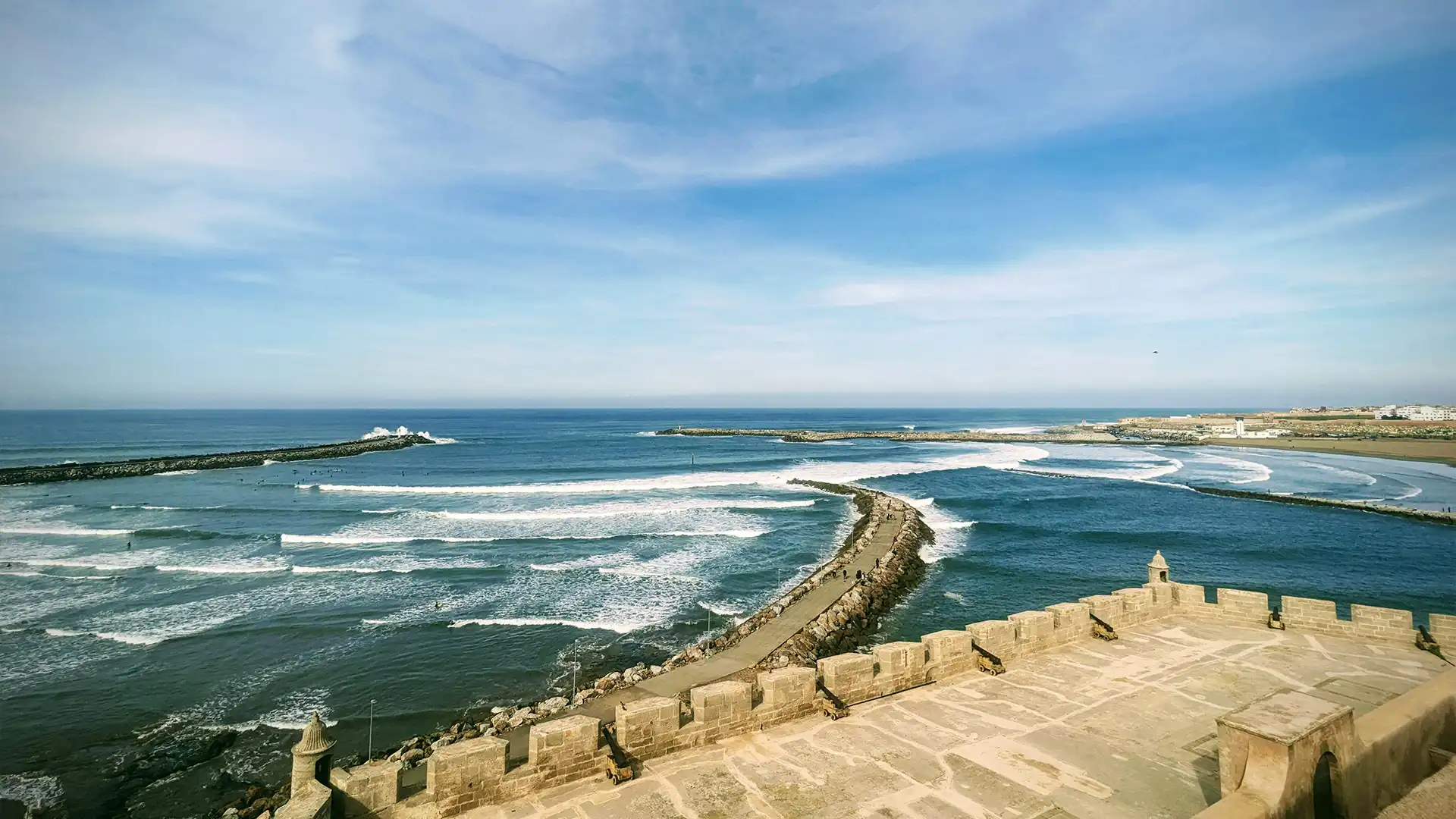 Rabat Morocco capital city Kasbah of the Udayas and Atlantic coast