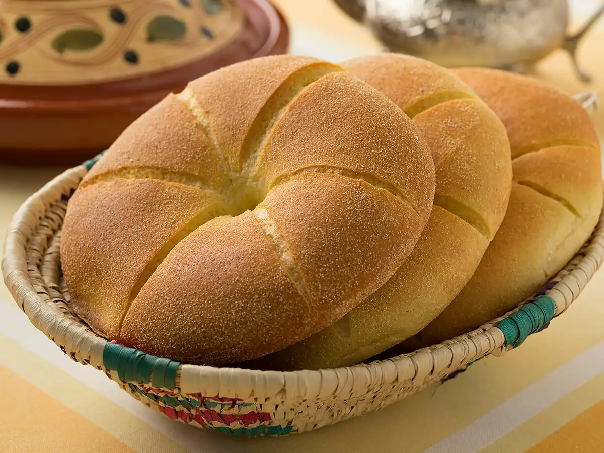 Traditional Moroccan bread khobz