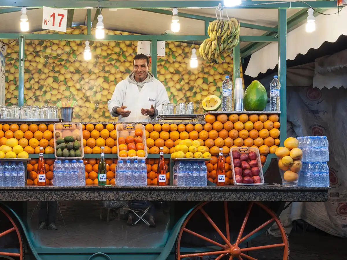 Traditional Moroccan fresh orange juice