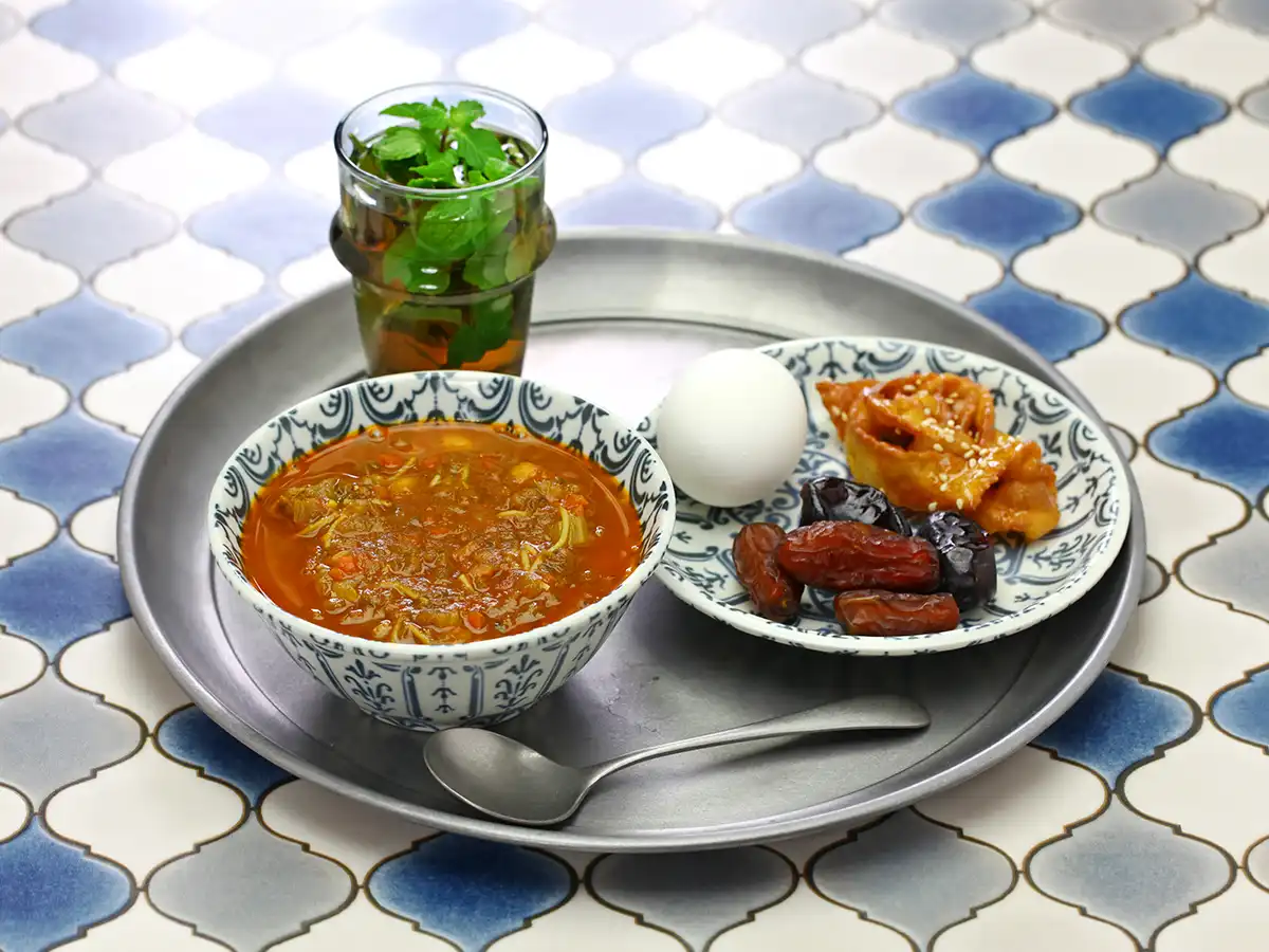 Traditional Moroccan harira soup
