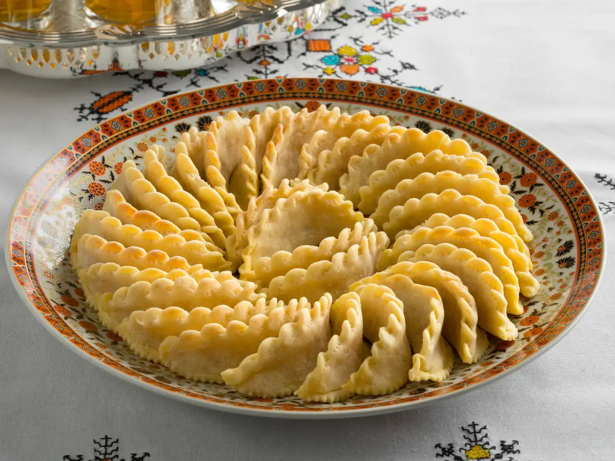 Traditional Moroccan kaab ghzal almond pastry