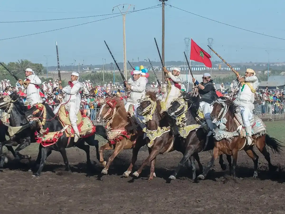 Traditional horseback heritage performance in Morocco