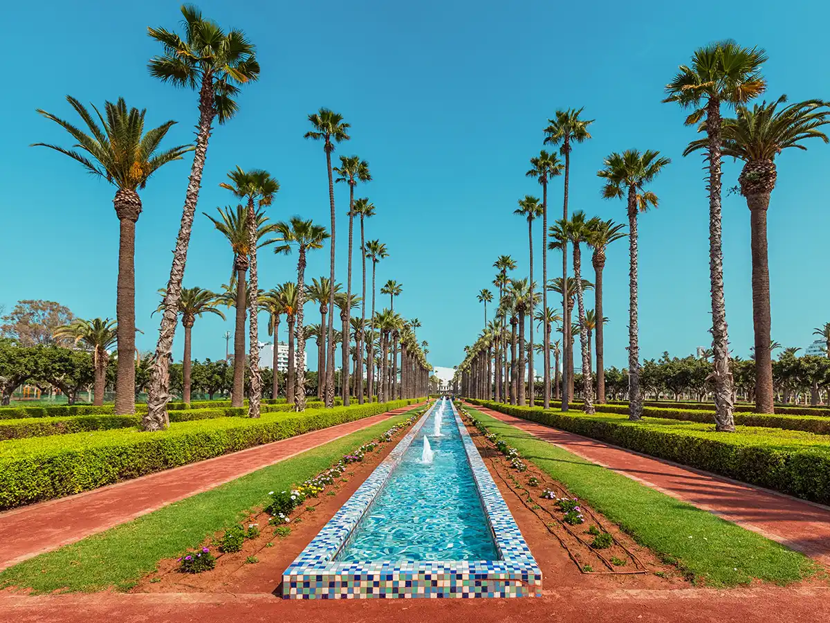 Traditional garden landscape in Morocco