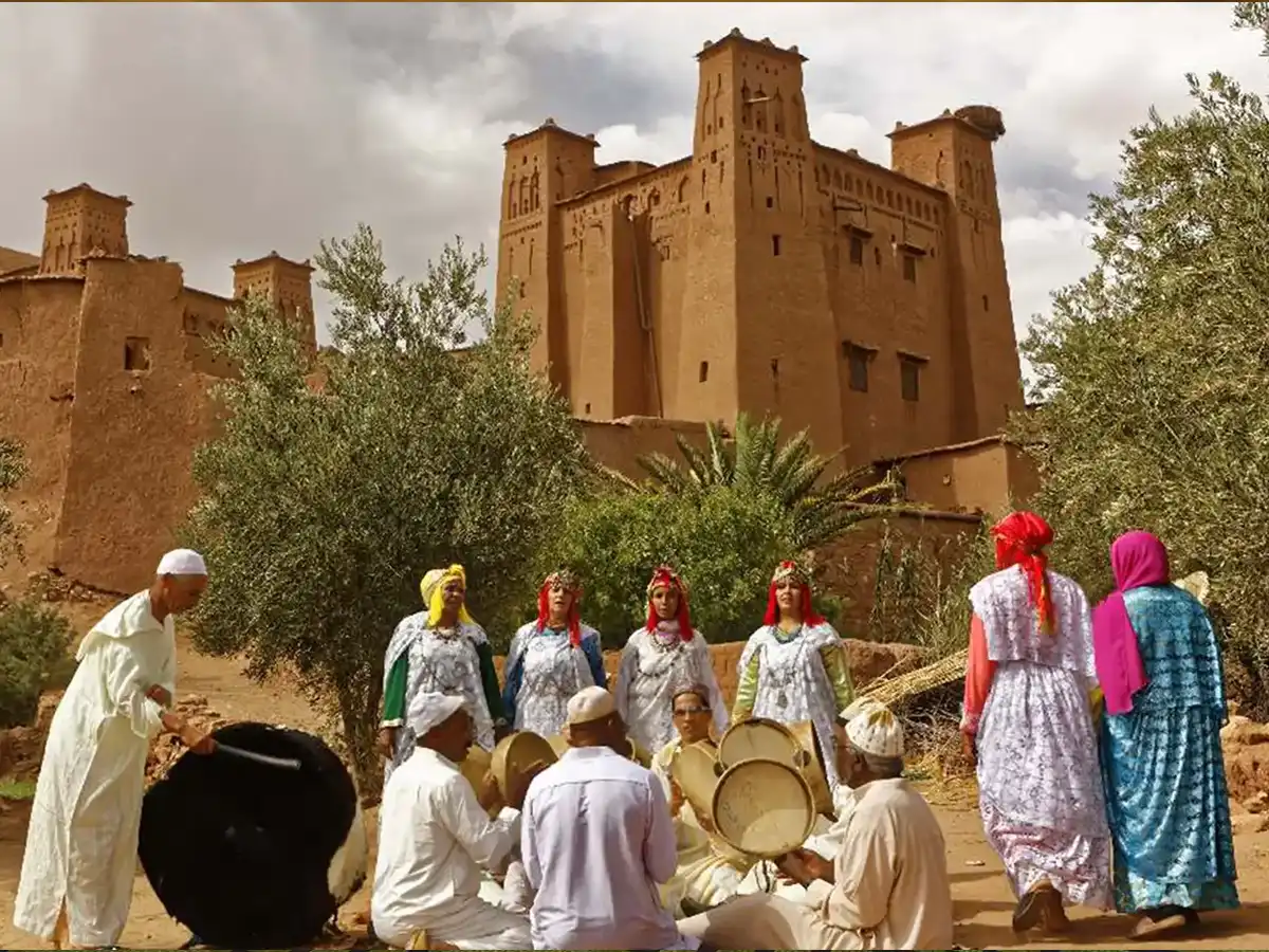 Traditional cultural gathering in Morocco