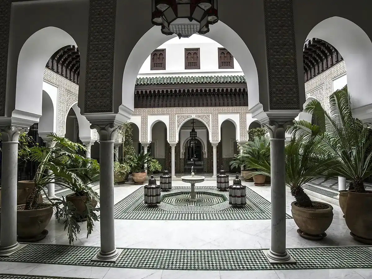 Traditional riad architecture in Morocco