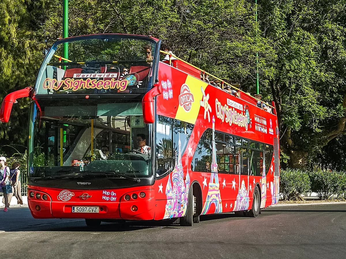 Tourist sightseeing bus in Morocco